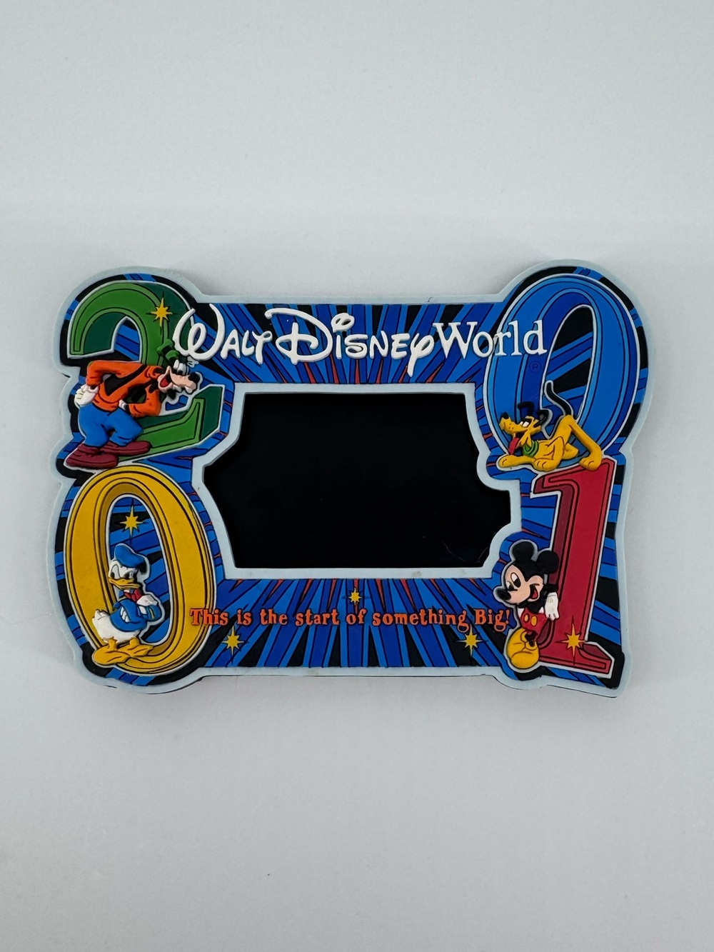 Disney Walt Disney World 2001 Picture Frame Mickey Goofy Pluto Donald Vintage